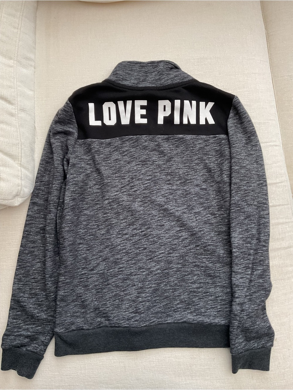 PINKw Victoria's Secret Charcoal Gray Quarter-Zip Pullover Sweater - Picture 4 of 4